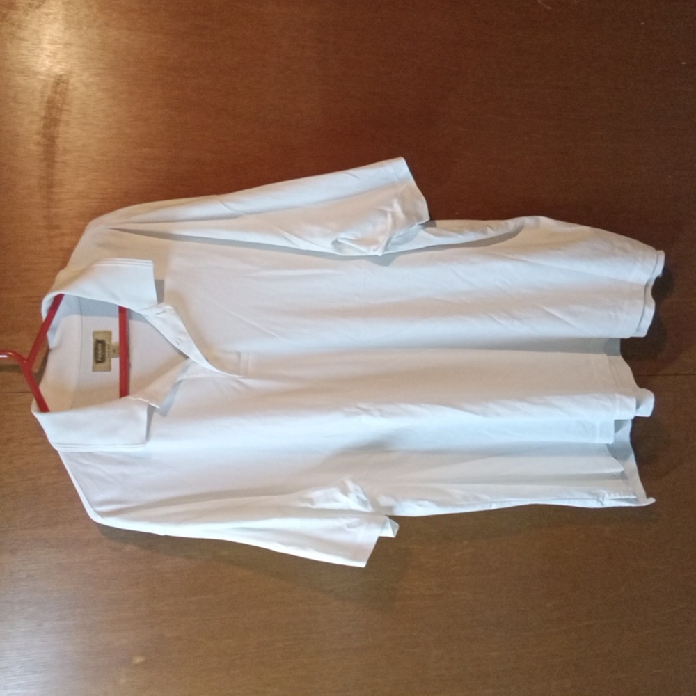 The Foundry Supply White Polo Shirt Short Sleeve Casual Knit